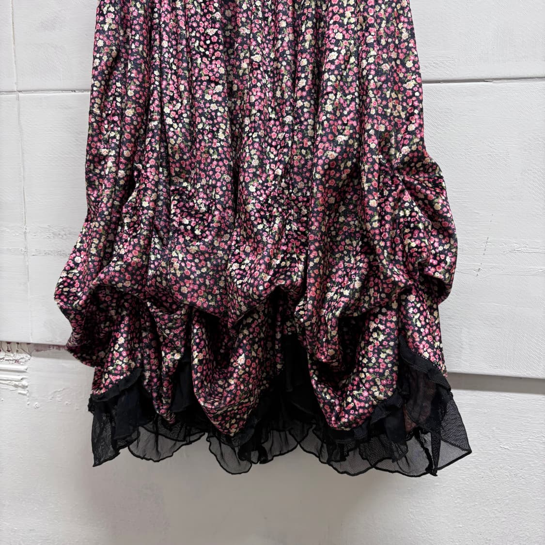 W.a.z.p 플라워 키치 벨벳 언발 셔링 캉캉 원피스 JPN 상품이미지3