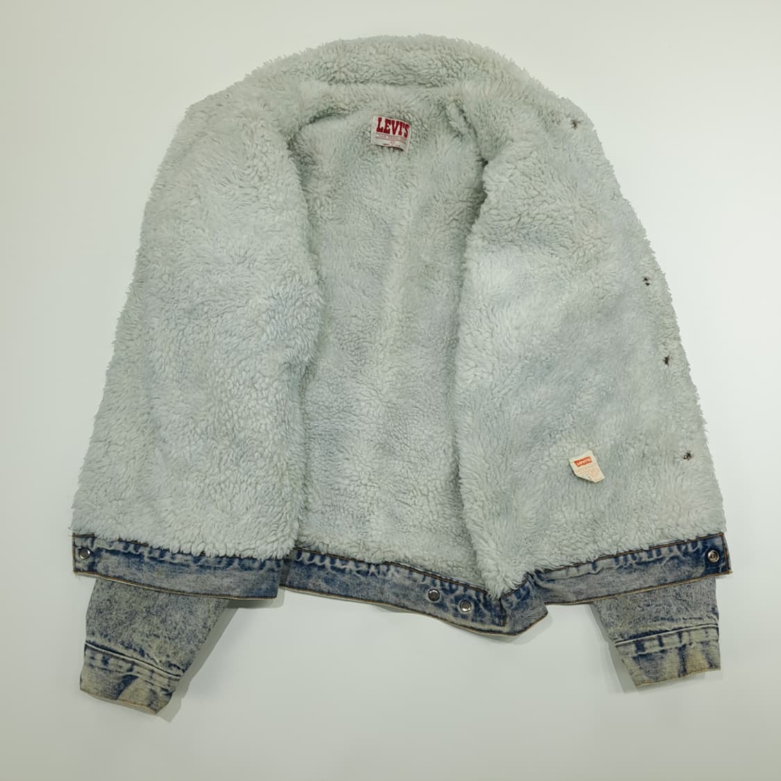 CN971 M 리바이스 USA 애시드워시 셰르파 데님 트러커 자켓 상품이미지4