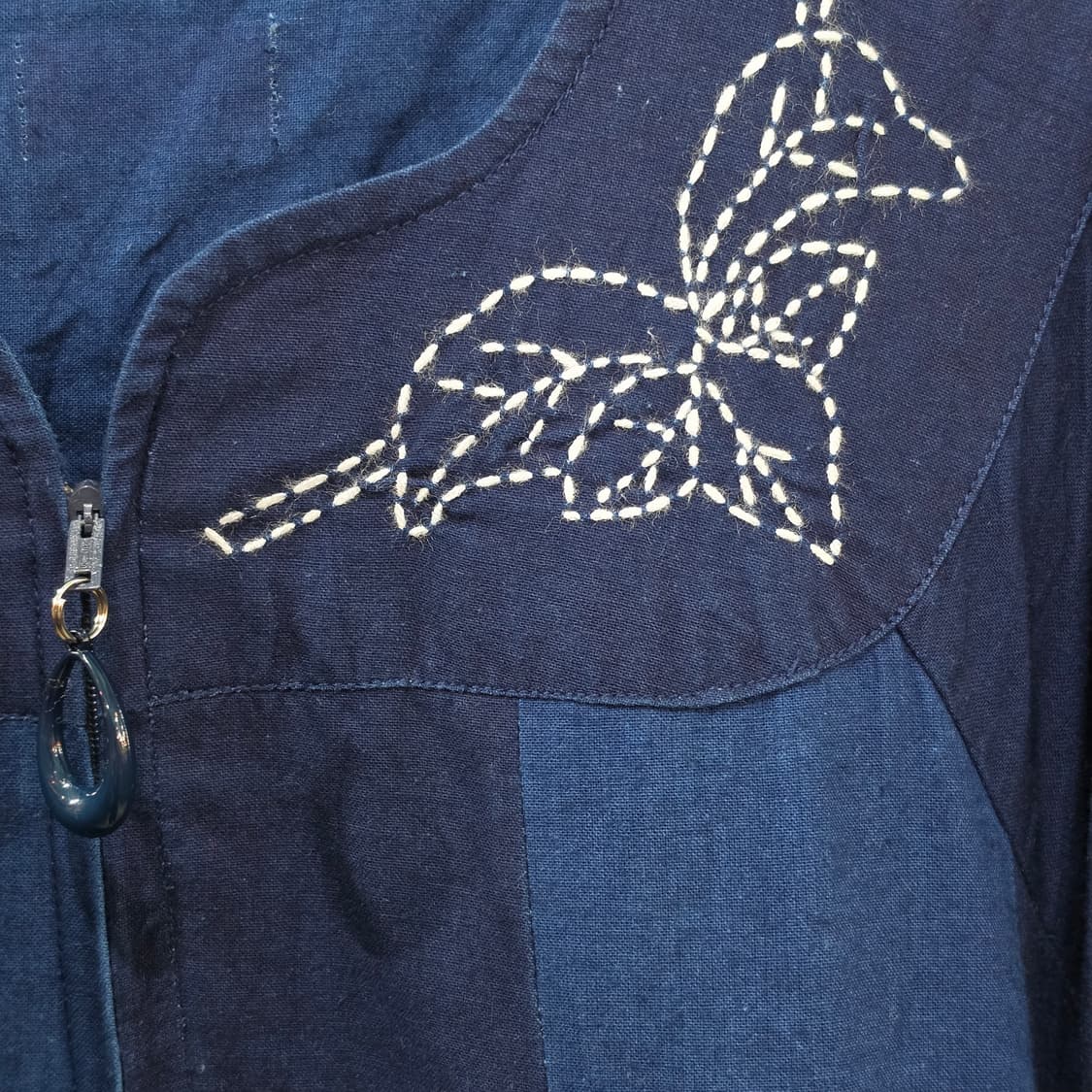 JAPAN 빈티지 인디고 반팔 원피스- 우먼프리 상품이미지3