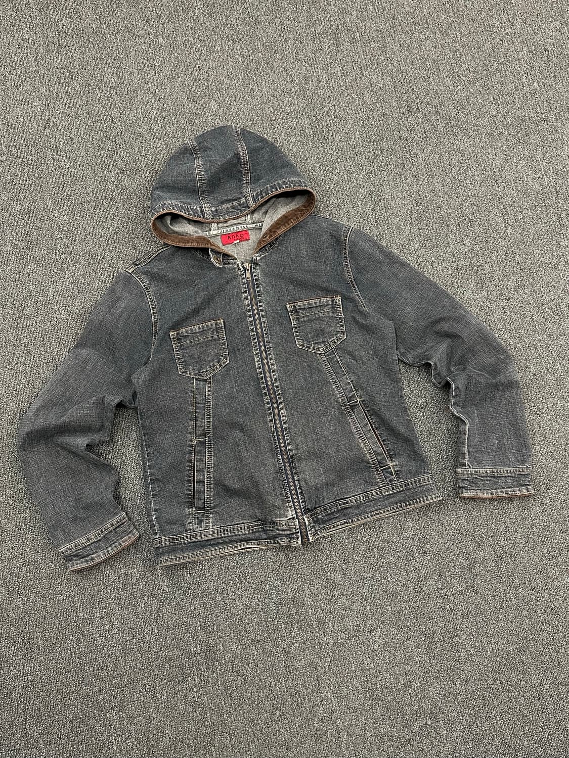 L)Anko 빈티지 데님 후드집업 자켓 상품이미지1