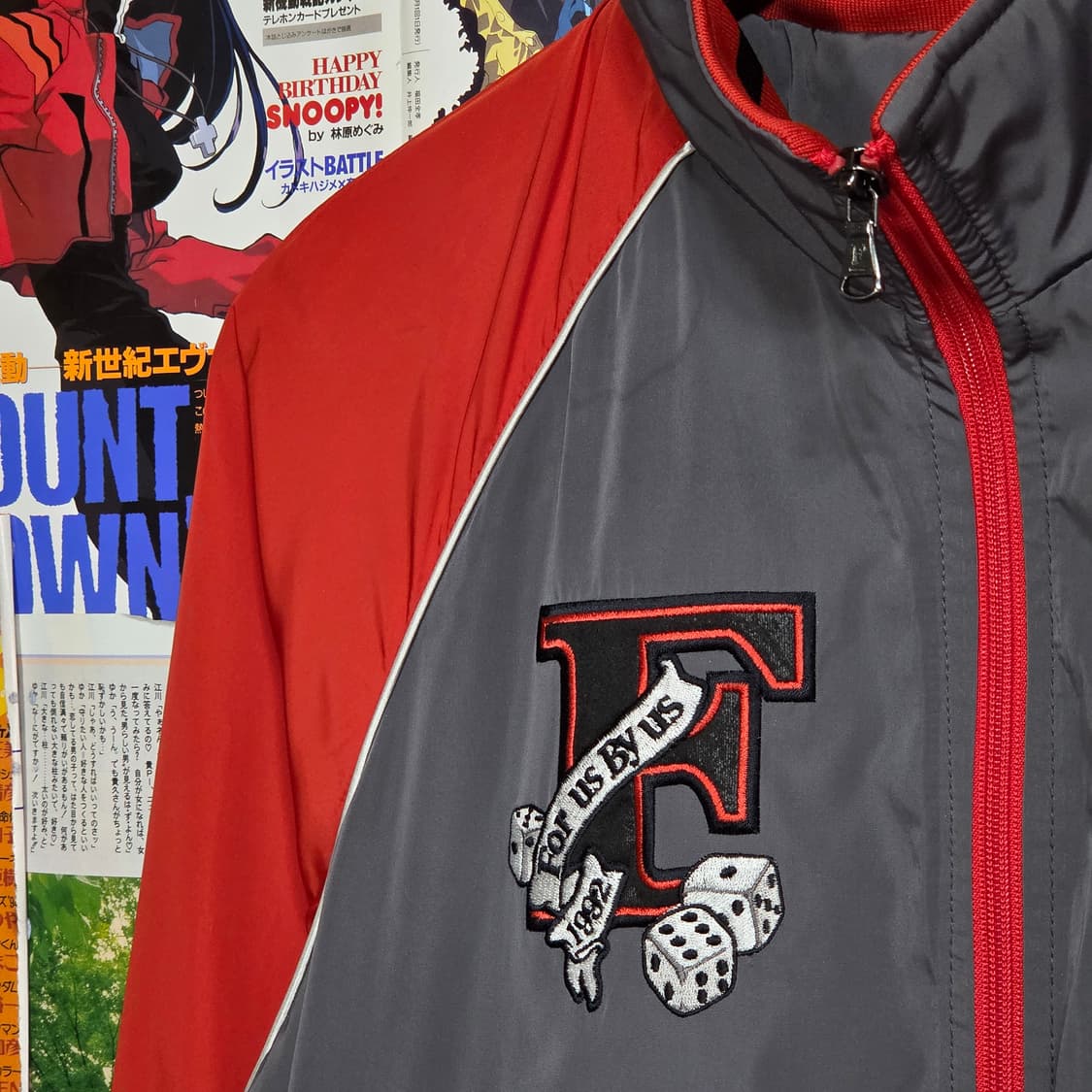 후부 자수 패치 누빔 바람막이 바시티 자켓 상품이미지6