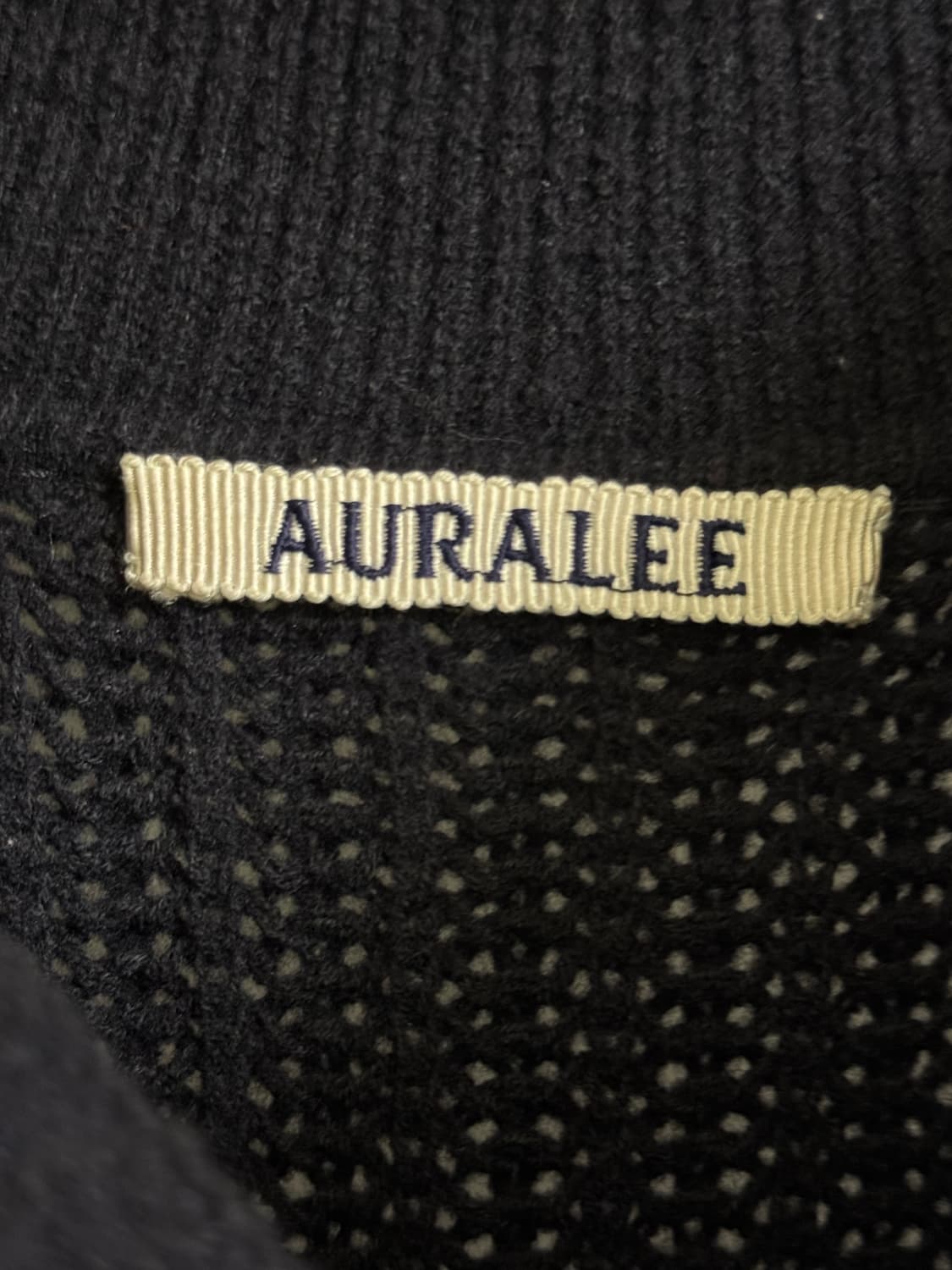 <4> 오라리 블랙 코튼 울 반팔 카라 니트 상품이미지2