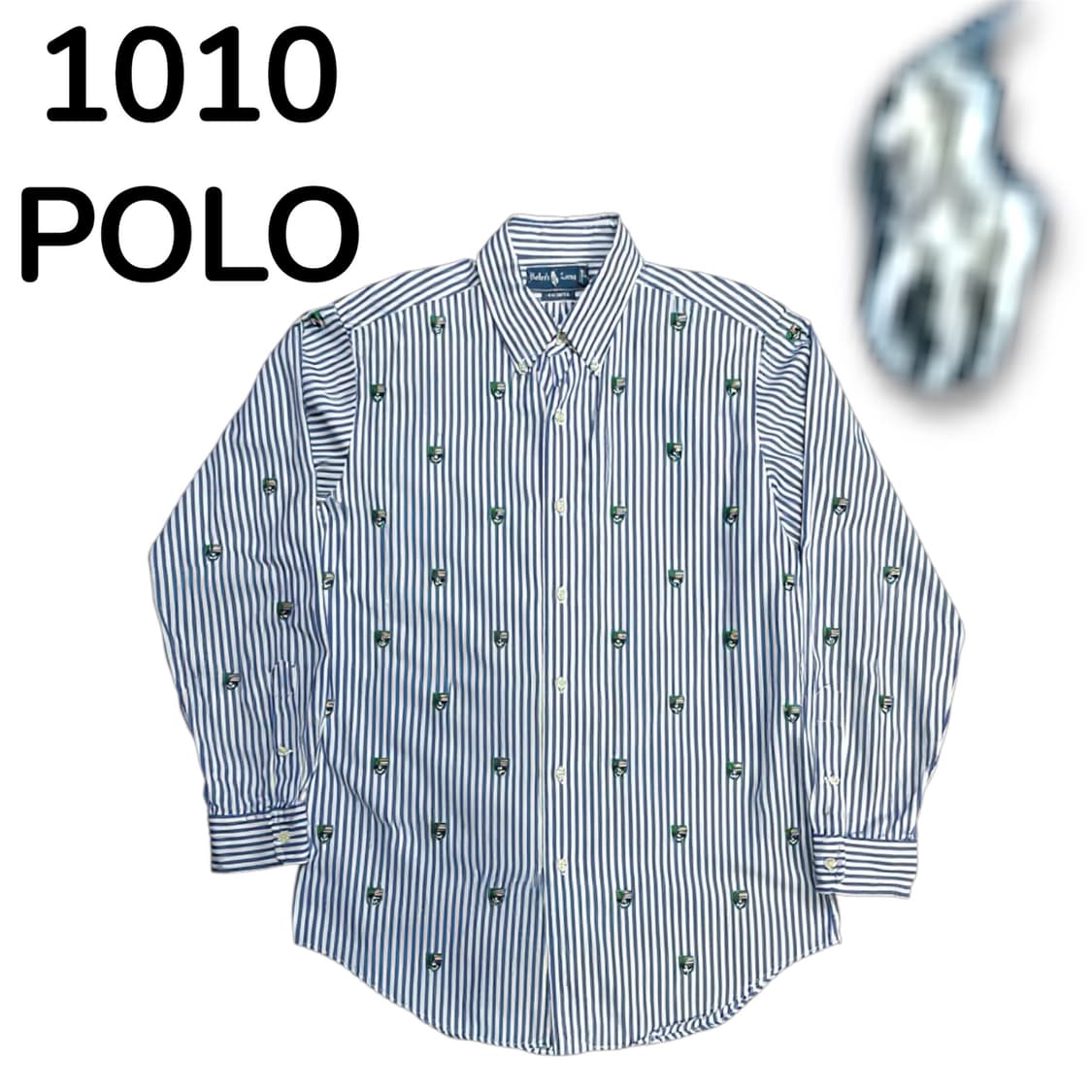 폴로 스트라이프 클래식핏 패턴 셔츠 L 상품이미지2