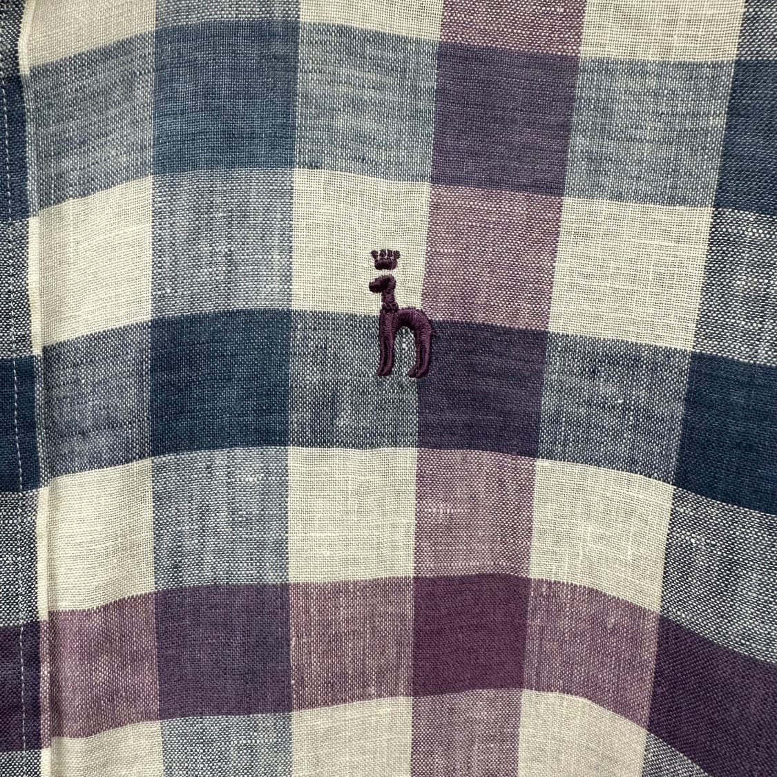 헤지스 슬림핏 린넨 체크 셔츠 남방 95 s193 상품이미지4