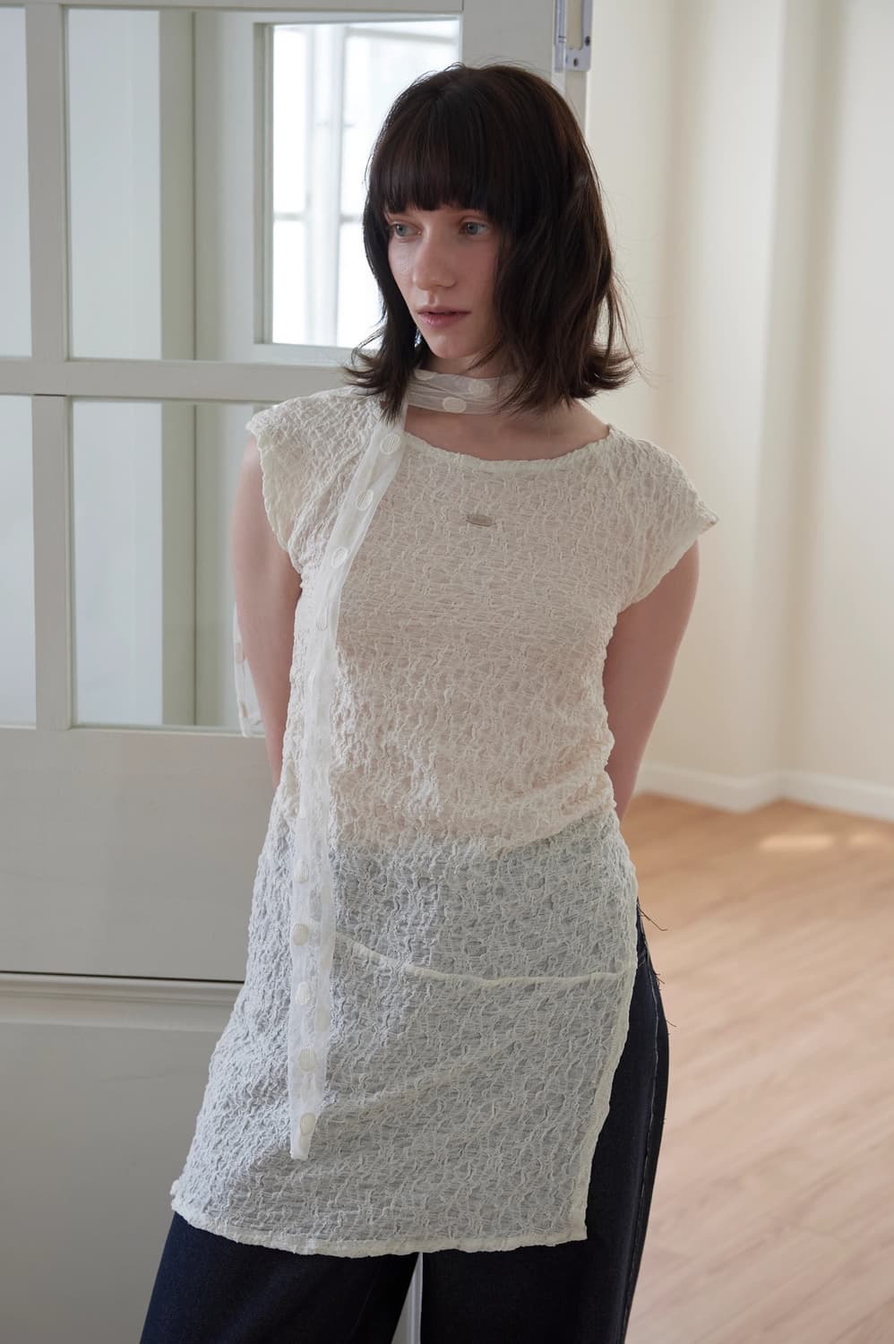 미즈유 mizyu LACE SEE THROUH TOP 상품이미지1