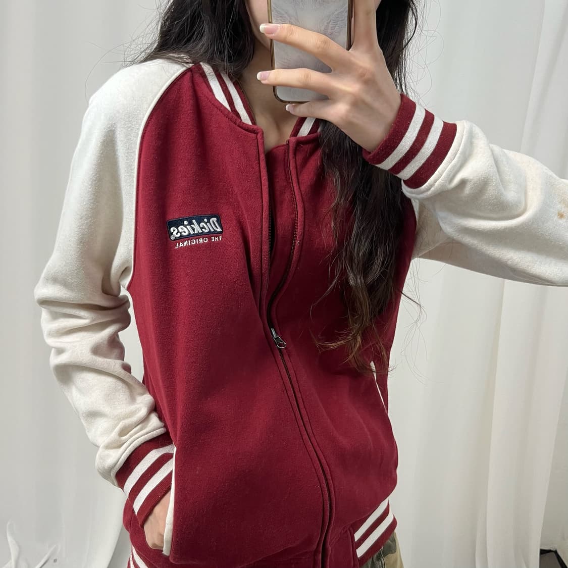Dickies burgundy zip-up 상품이미지3