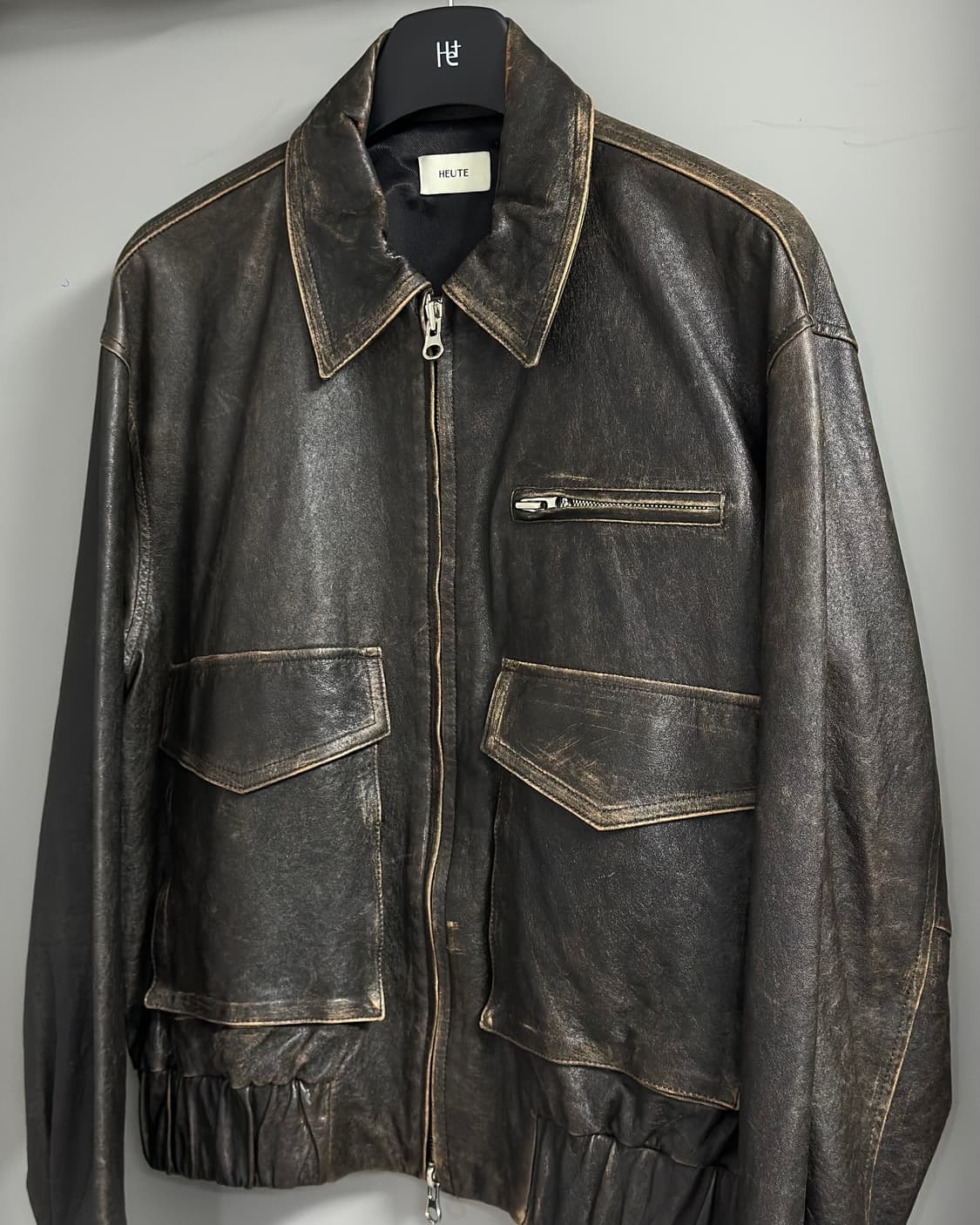 [OS] 호이테 크랙 리얼 양가죽 레더자켓 상품이미지2