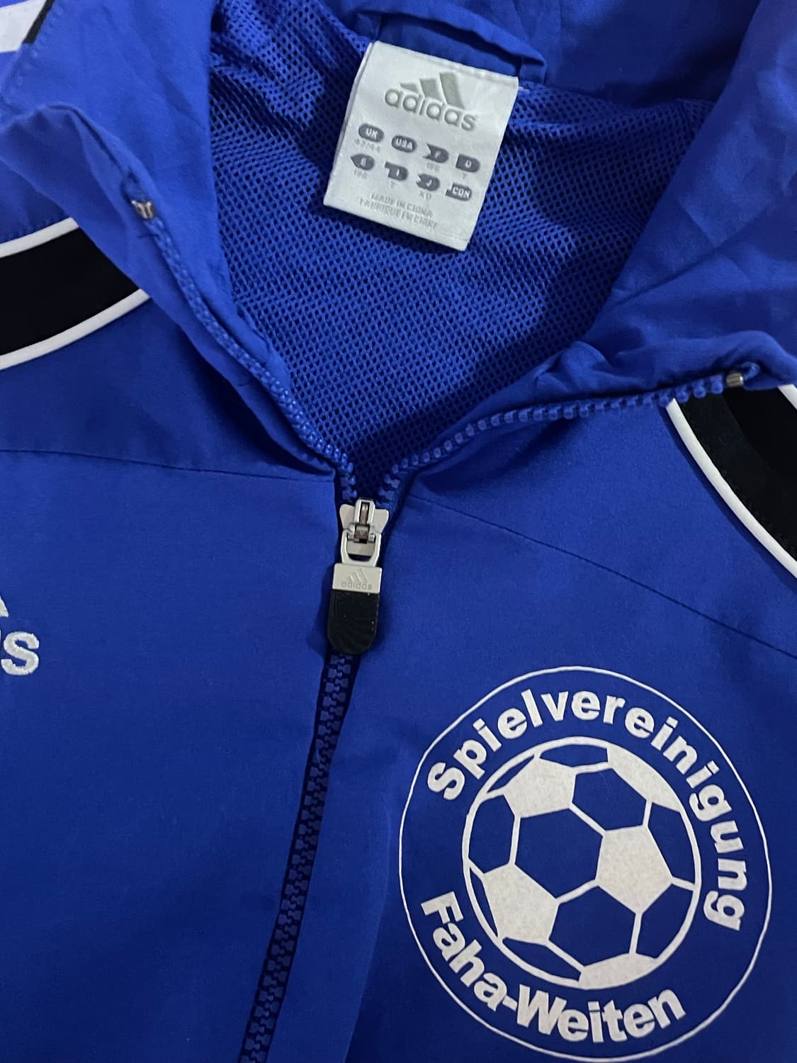 아디다스 블루 파란색 트랙 재킷 바람막이 자켓 블록코어 트레이닝 (착용샷 상품이미지5