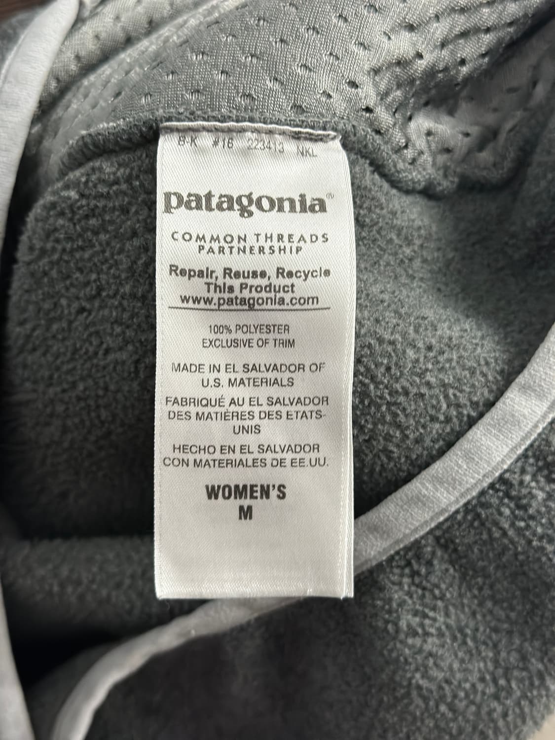 파타고니아 신칠라 그레이 플리스 후드집업  상품이미지9