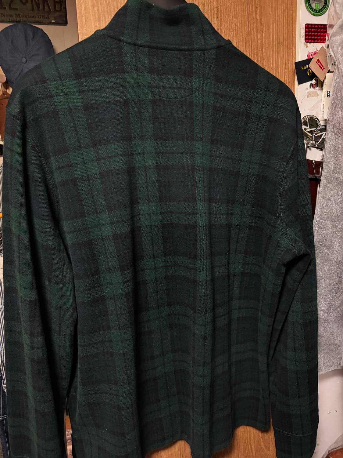 폴로 랄프로렌 타탄체크 반집업 새상품 L 상품이미지2