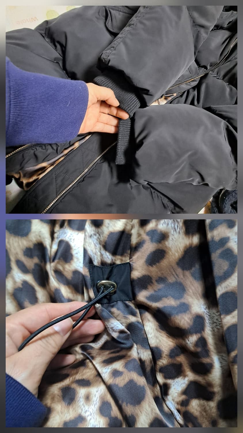 GGPX 블랙 모피퍼 덕다운 롱패딩 S(55~66) 상품이미지5