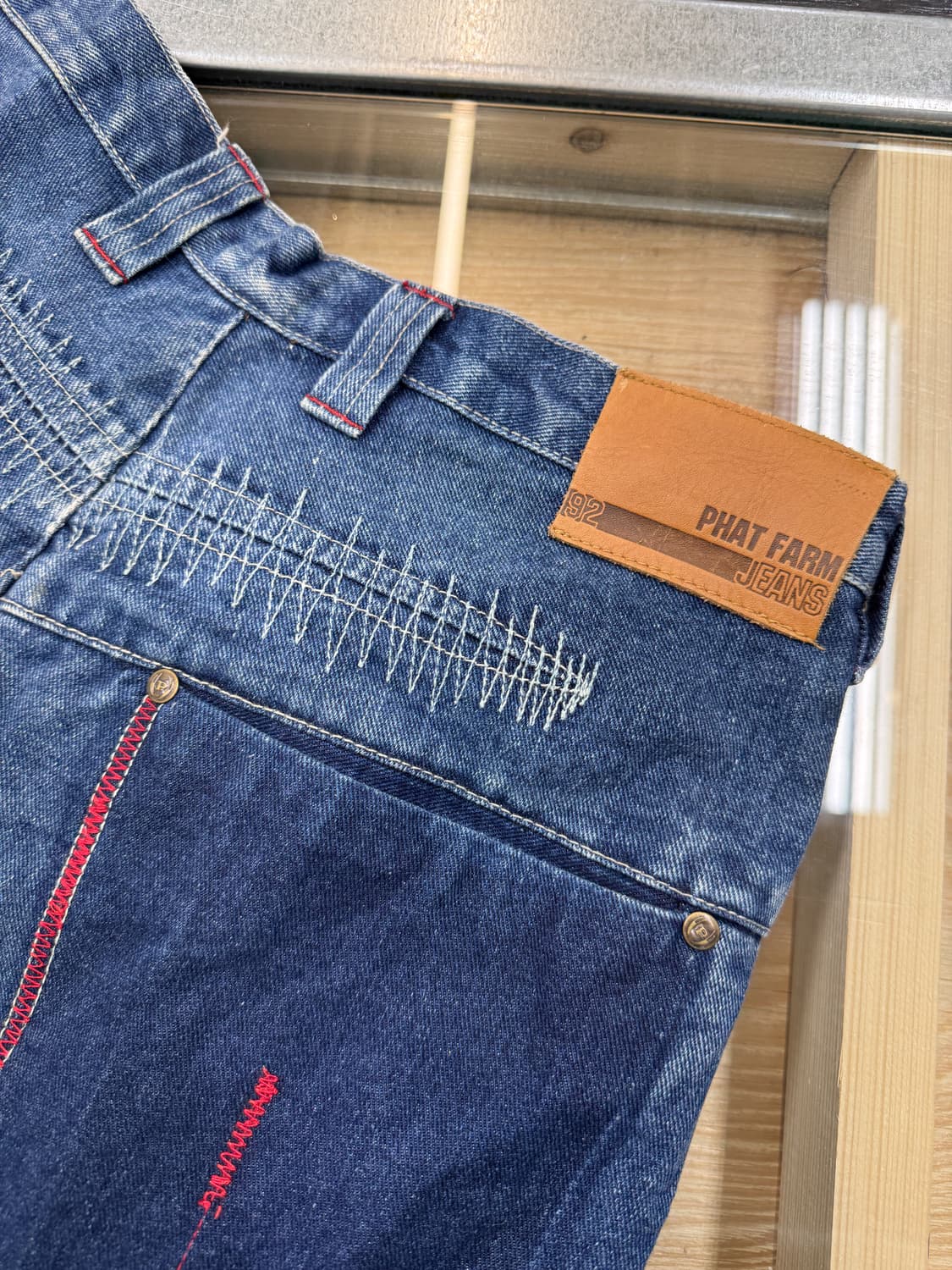 팻 팜 블리치드 스티치 데님 팬츠 상품이미지8