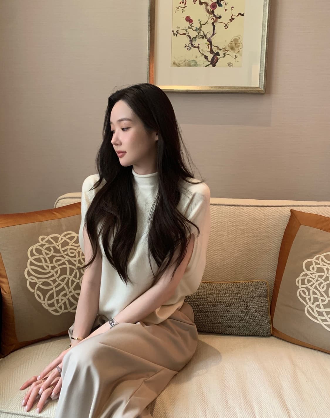 오브제스트 Clean Veil Knit Cape - Ivory 상품이미지6