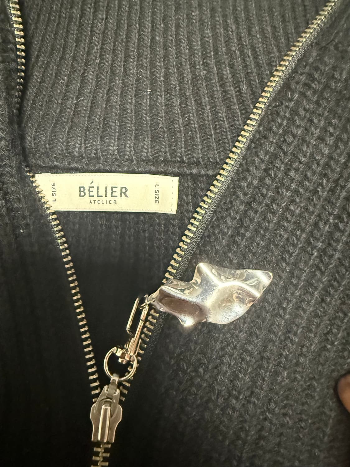 벨리에 짚업 니트 라지사이즈 상품이미지3