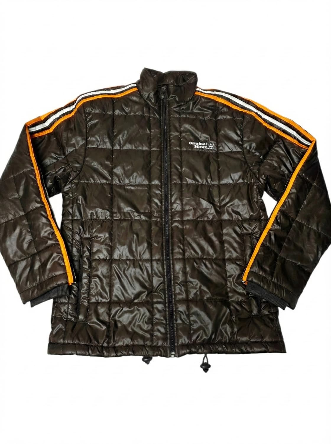[아디다스] 빈티지 감성 초코브라운 오리지널 스포츠 유광 퀼팅 자켓 M( 상품이미지1