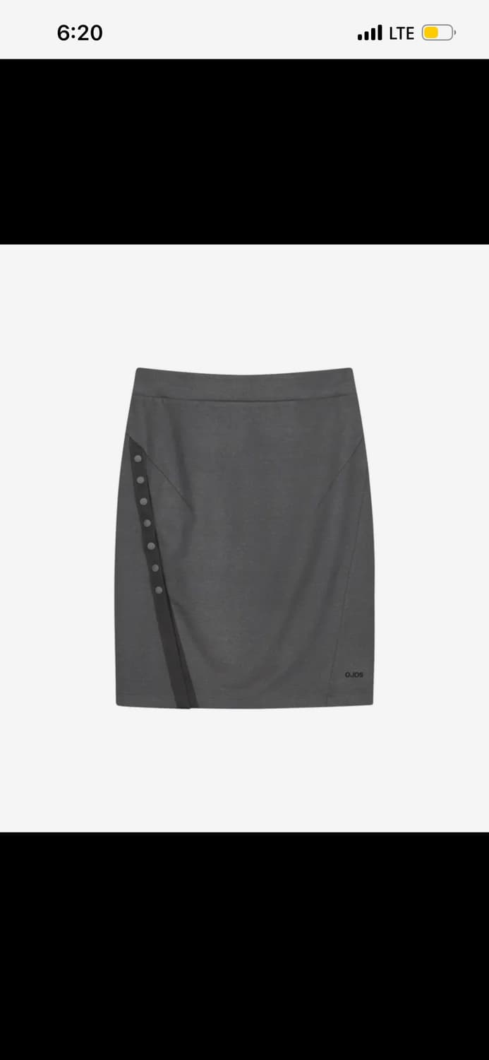 오호스 Button Slit Midi Skirt / Charcoal 상품이미지1