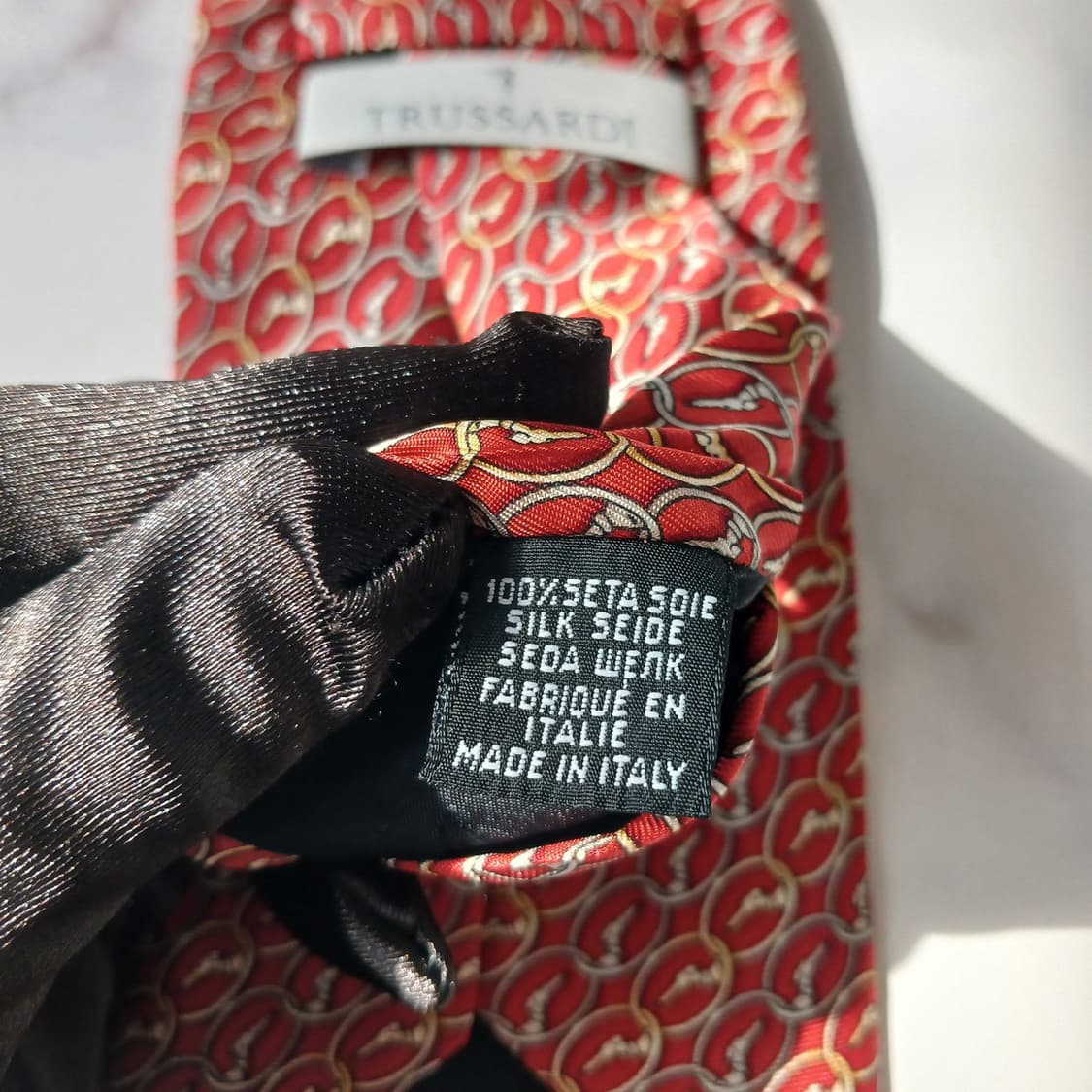 트루사르디 시그니처 로고 패턴 넥타이 9.2cm A+~A등급 E787
 상품이미지9