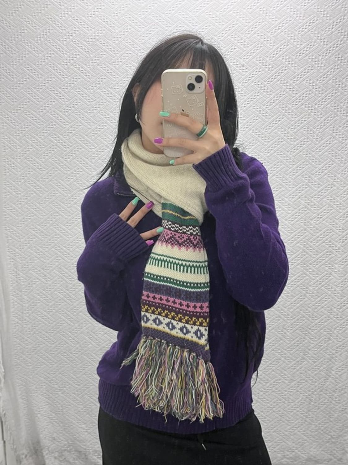 빈티지 노르딕 보헤미안 에스닉패턴 목도리 머플러 C07114 상품이미지1