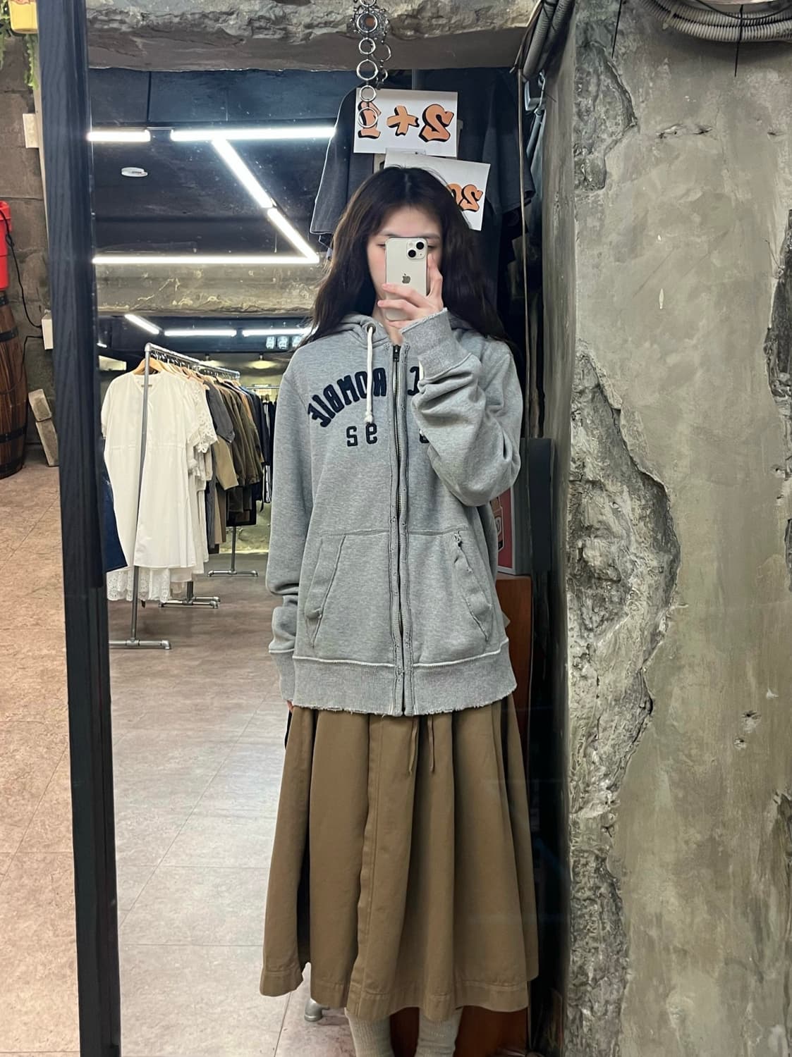 아베크롬비 기모 후드집업 그레이 L #csz3998 상품이미지2