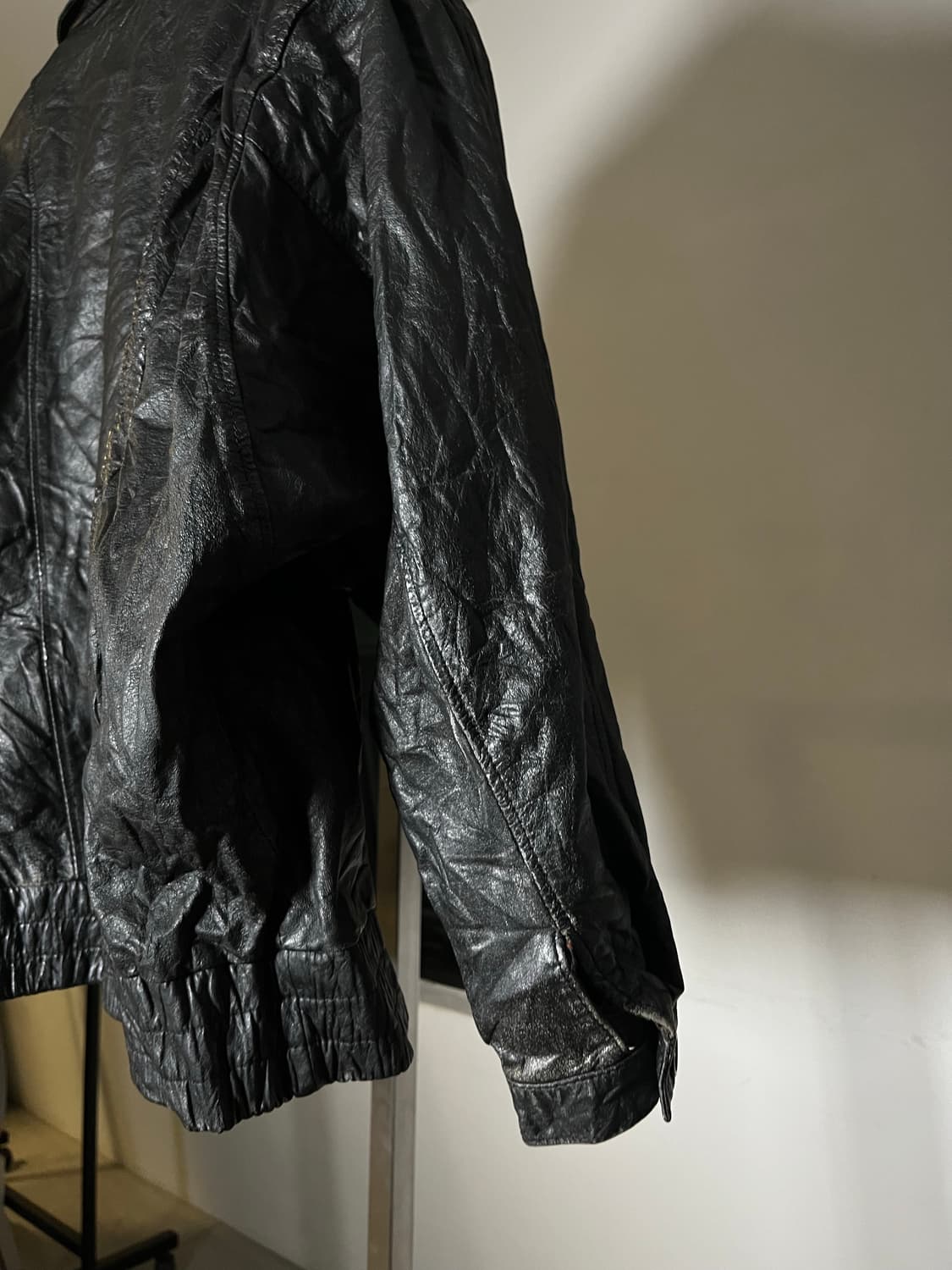 90’s Cow Leather Bomber Jacket 상품이미지7