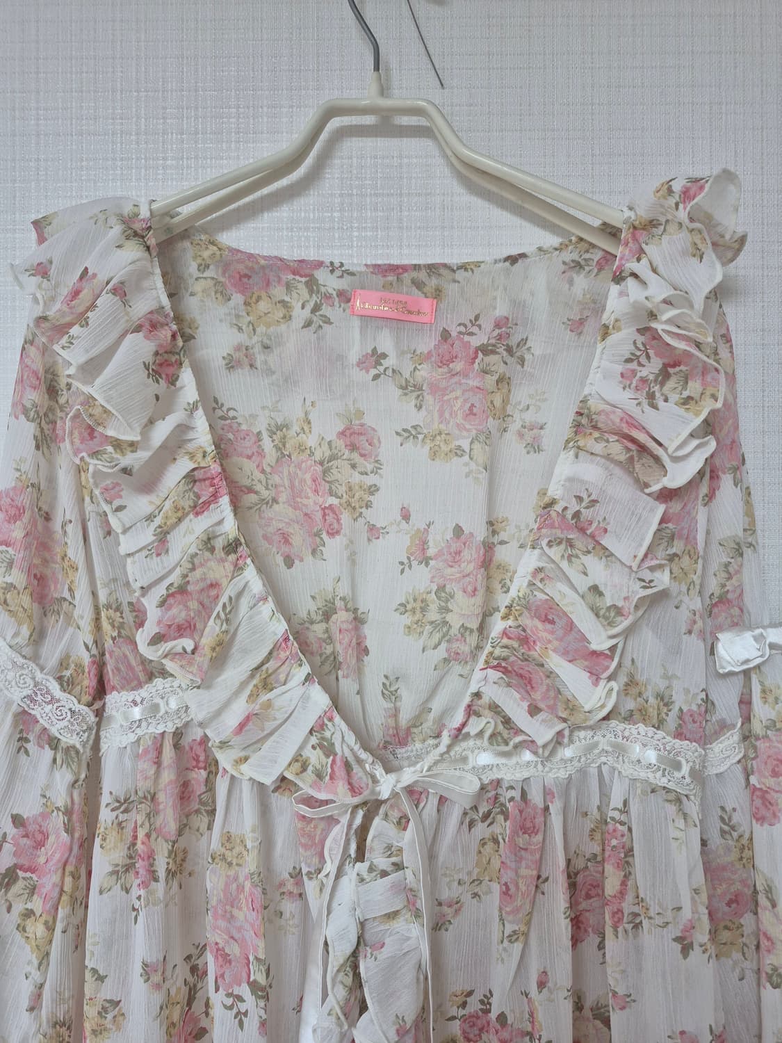 리즈리사 Chambre a couche 로즈 쉬폰 롱 가디건 입니다 ♡♡ 상품이미지2