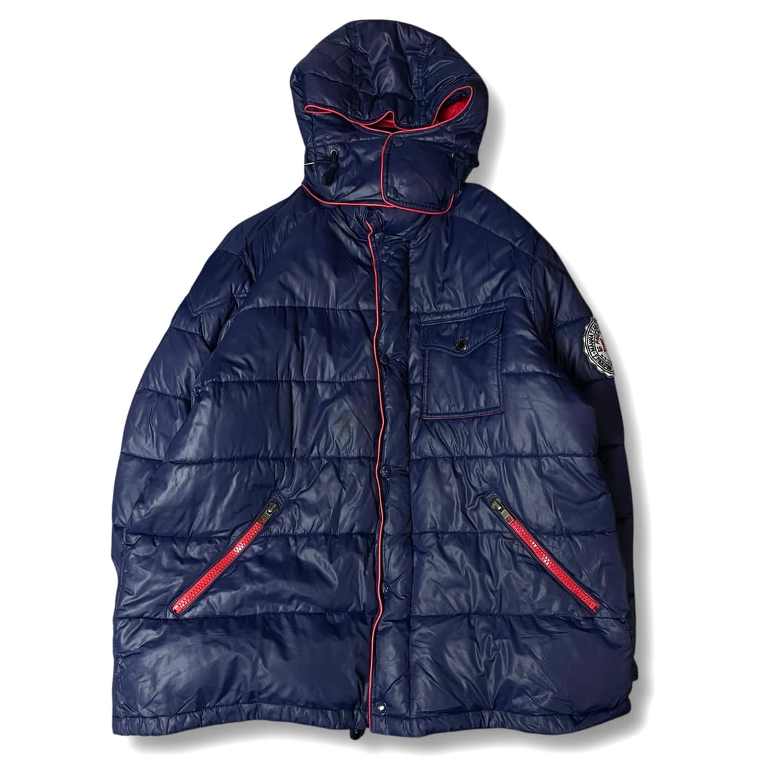 빈티지 네이비 사이드패치 멀티포켓 패딩 상품이미지1