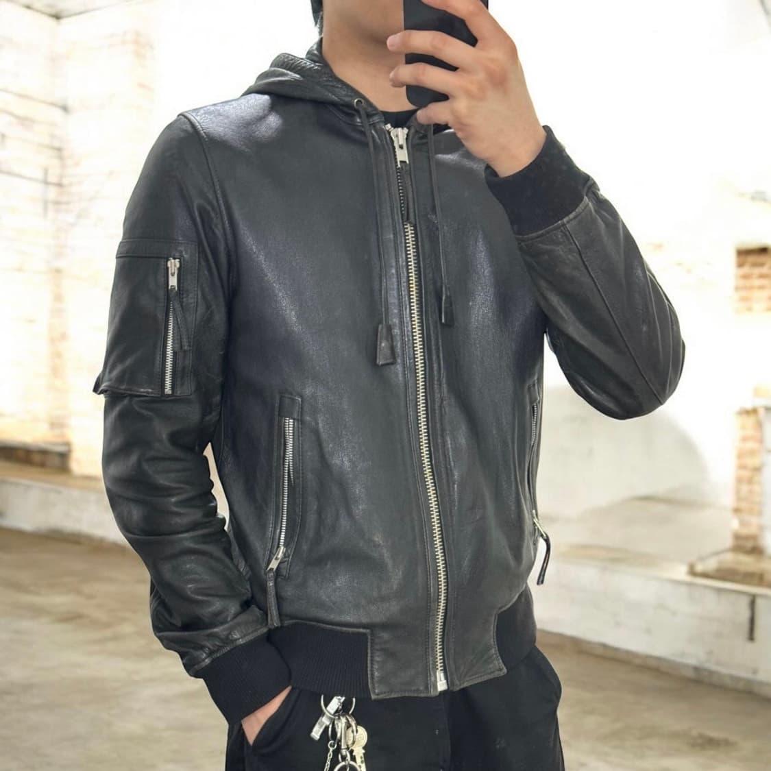 JPN lambskin hood jacket 상품이미지1