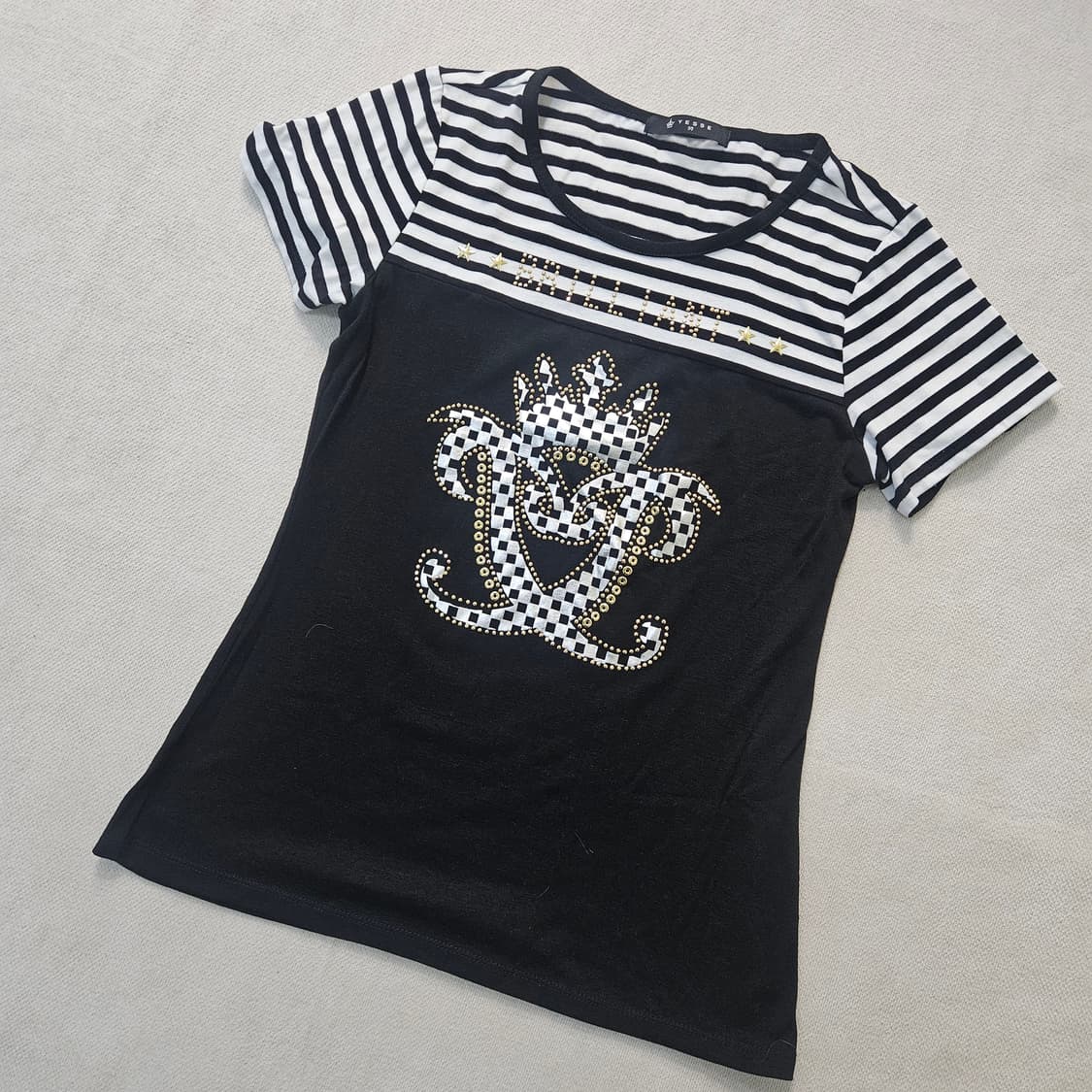 90 YESSE 여성 스트라이프 반팔티 0402Y 상품이미지1