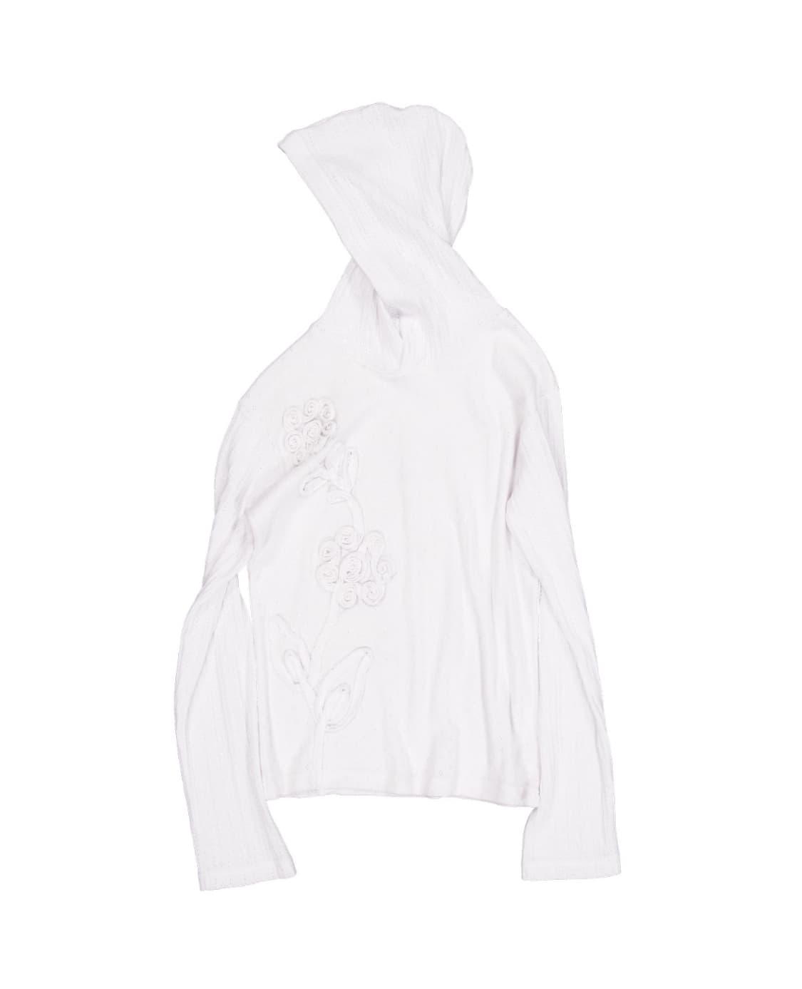 flower knit slim hoodie_ white 상품이미지1