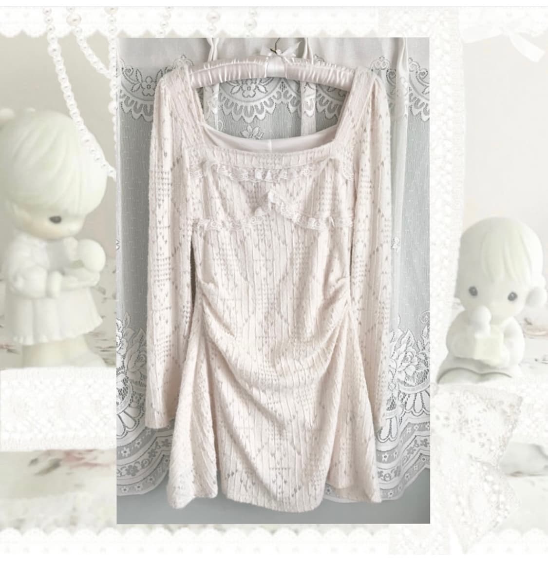 빈티지 달천깔 화이트 원피스 상품이미지2