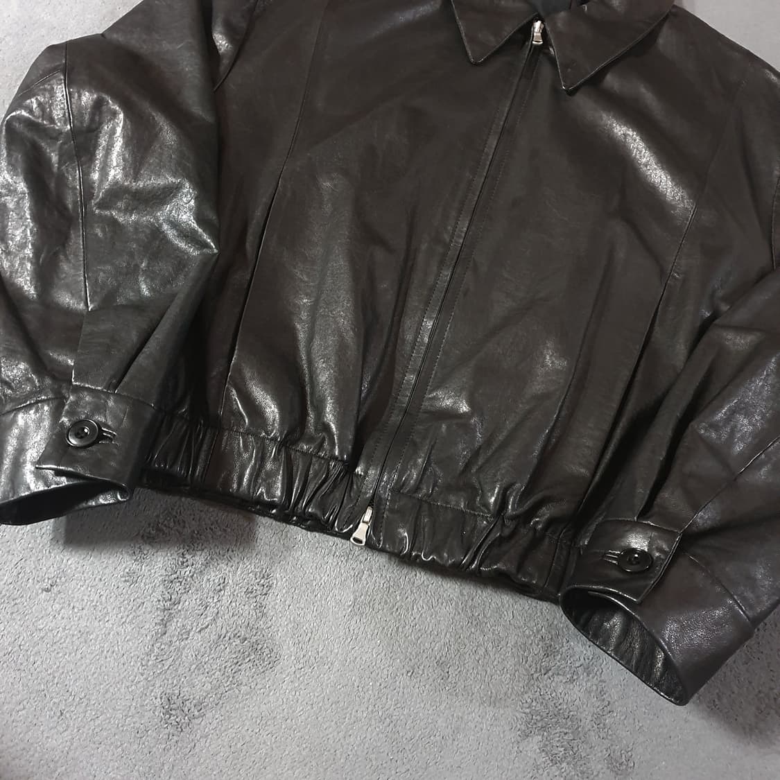 쿠어 램스킨 블루종 자켓 L 블랙 상품이미지4