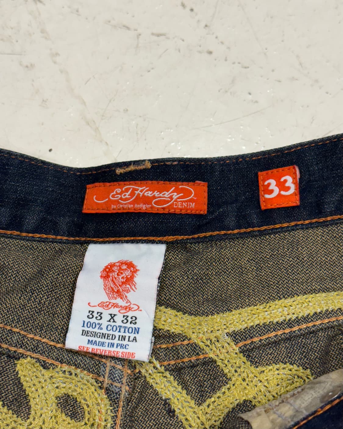 에드하디 호랑이자수 워싱 데님팬츠 상품이미지7