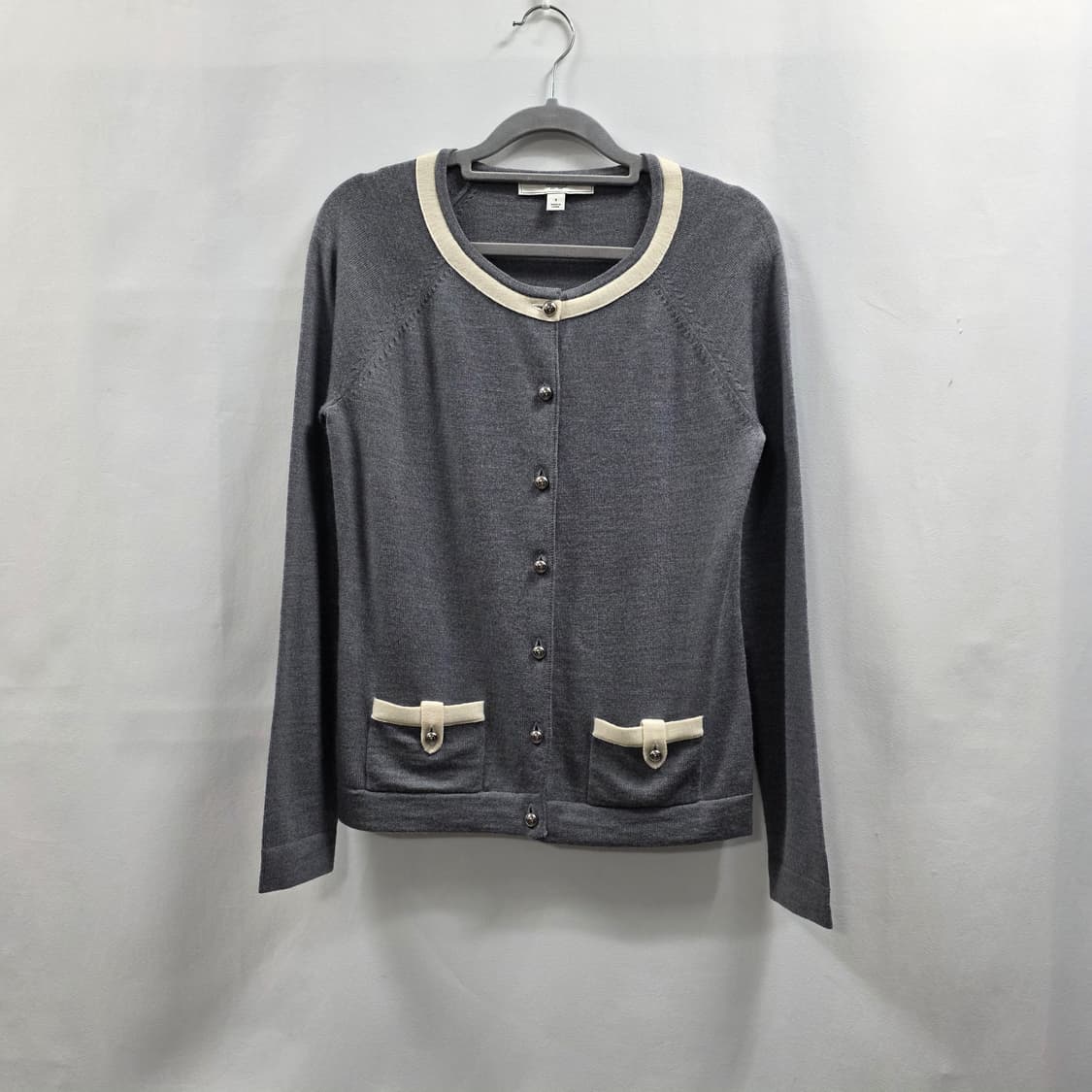 0771 [COACH] 코치 울100 가디건 배색 니트 S 상품이미지2