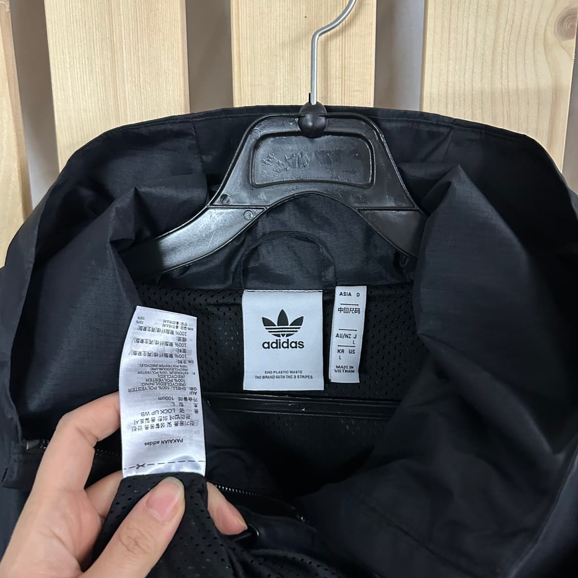 (L) 아디다스 락업 블랙 바람막이 자켓 상품이미지5