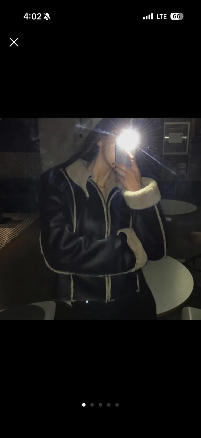 이네기 tussy leather mustang 레더 무스탕 블랙 상품이미지1