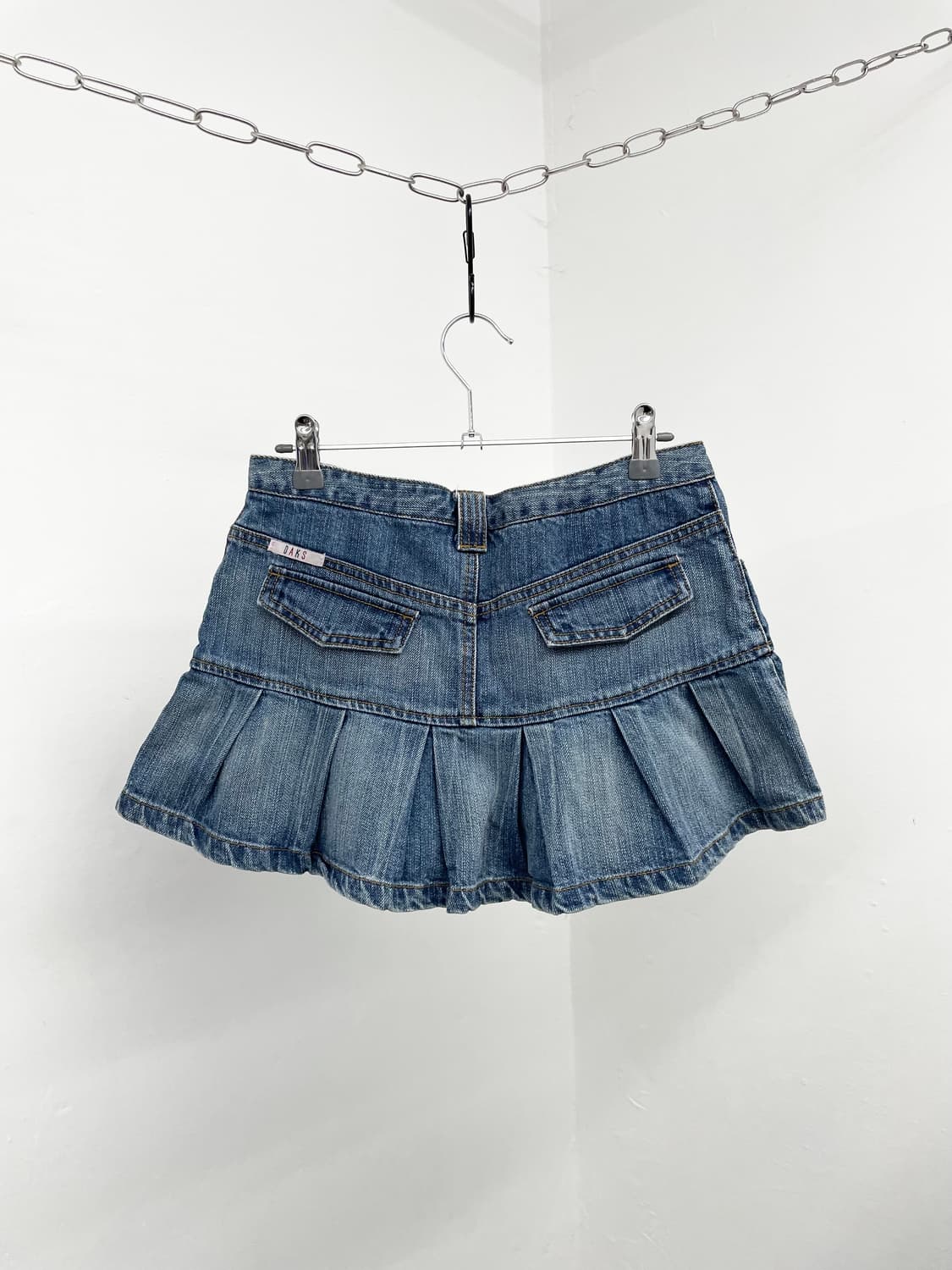 닥스 워싱 데님 플리츠 스커트 상품이미지7