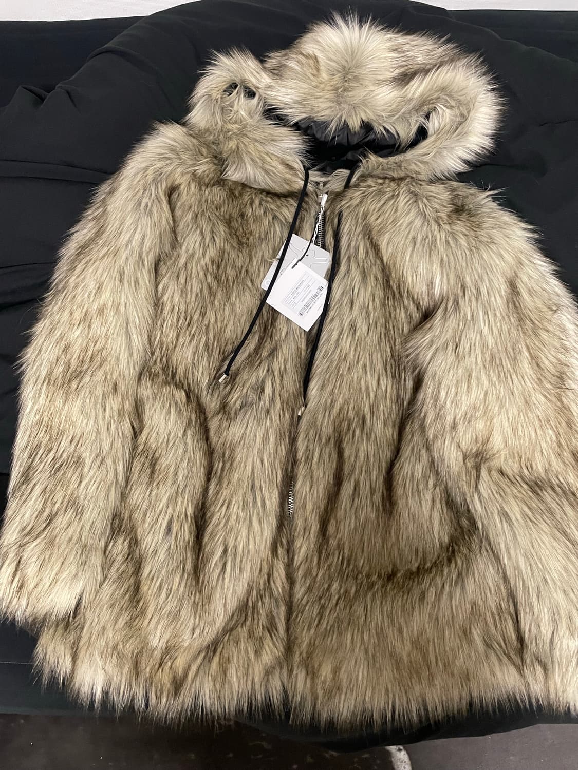 (새상품) openyy 오픈와이와이 리버시블 폭스 퍼 후드 자켓 베이지s 상품이미지2