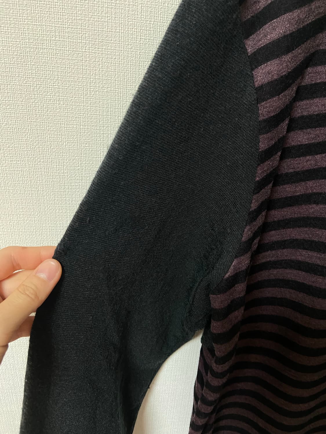 일본 빈티지 하구미 레이어드 스트라이프 면티 상품이미지6