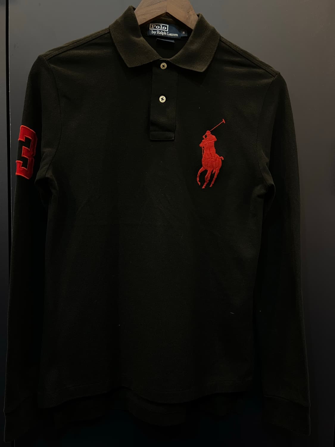 폴로 랄프로렌 레드 빅포니 3넘버 커스텀핏 긴팔 카라티 상품이미지1