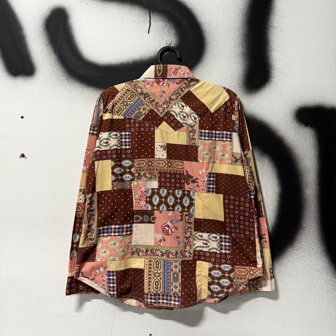 VTG 빈티지 에스닉 반나다 패치워크 더블 포켓 긴팔 셔츠 상품이미지2
