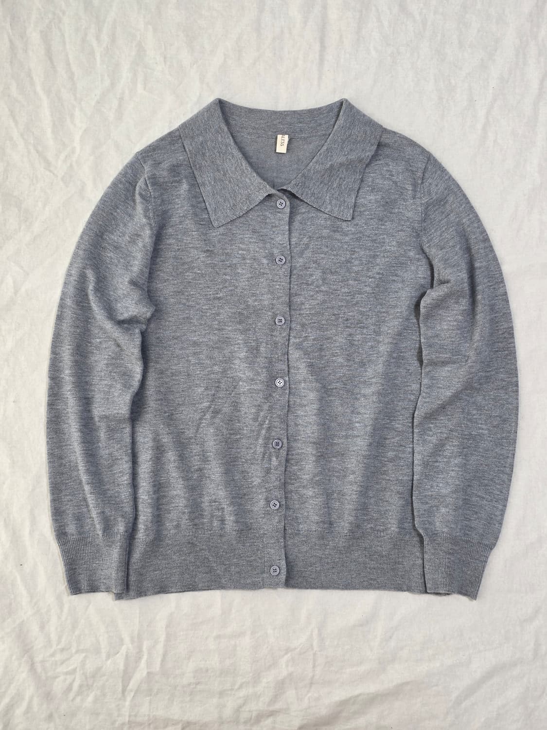 모리걸 베이직 카라 니트 가디건 일본빈티지 상품이미지1