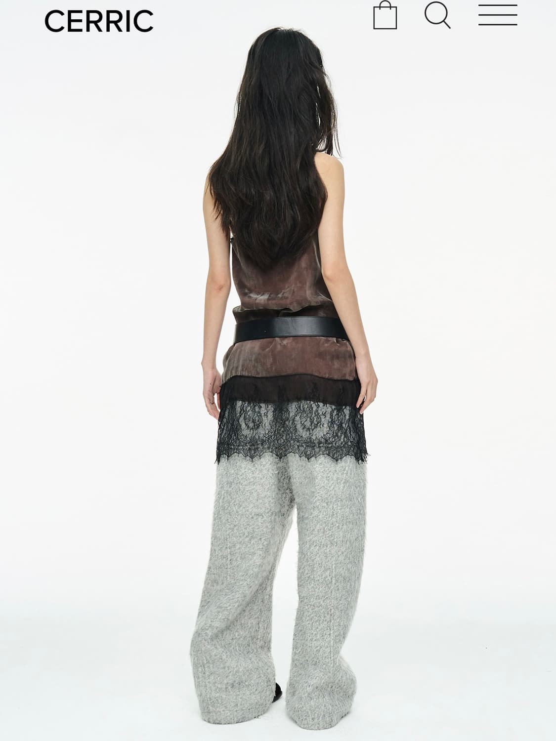 세릭 Lace Slip Dress _ Brown 상품이미지4
