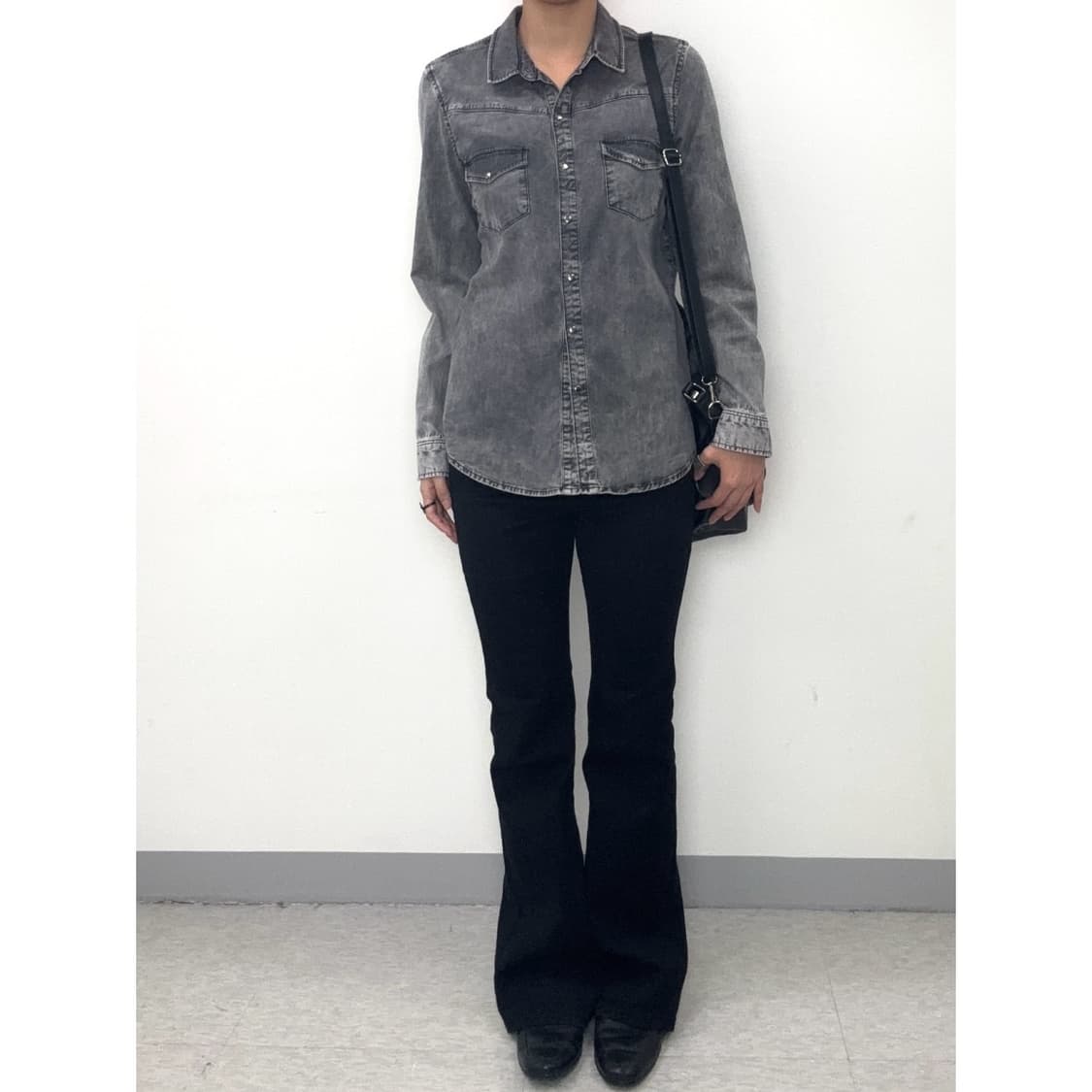 빈티지 흑청 데님 셔츠 상품이미지2