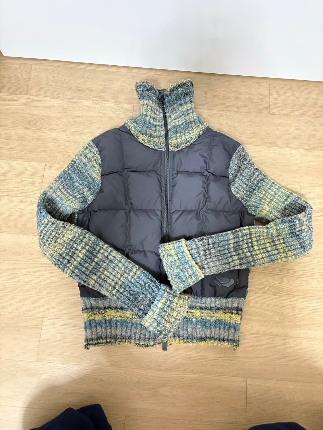 선러브 w 하트 하이브리드 다운 자켓 차콜 상품이미지5