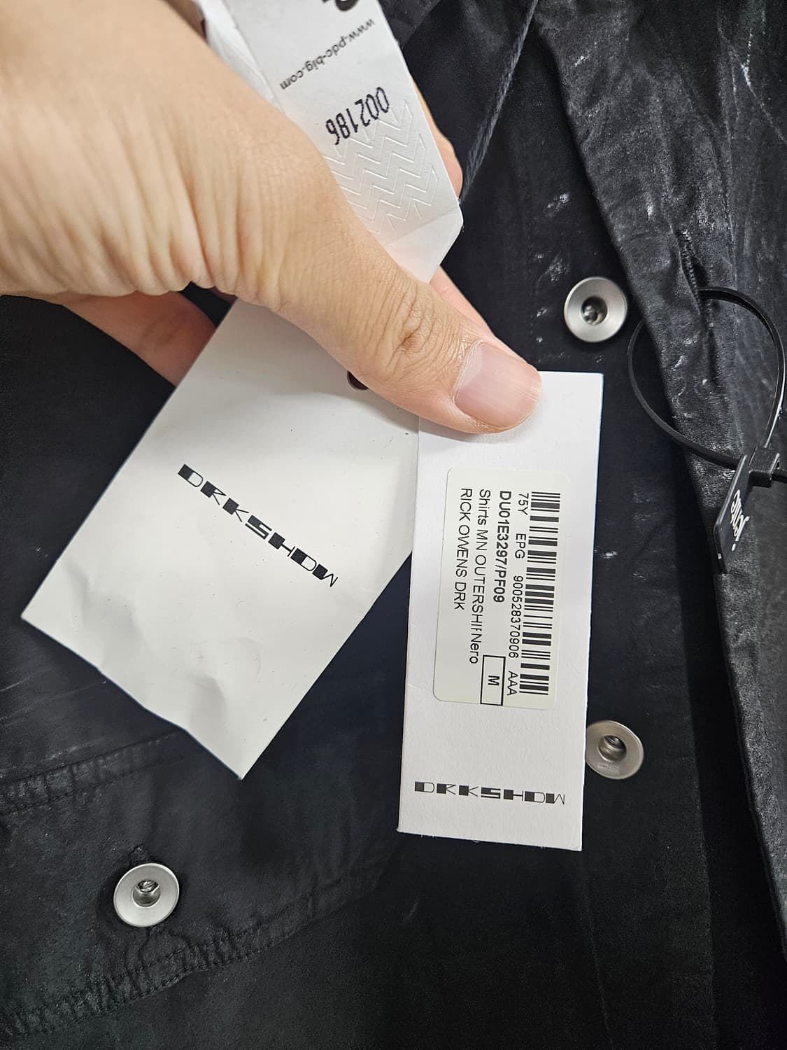 릭오웬스 다크쉐도우 왁스 코팅 블액 셔츠 m 상품이미지3