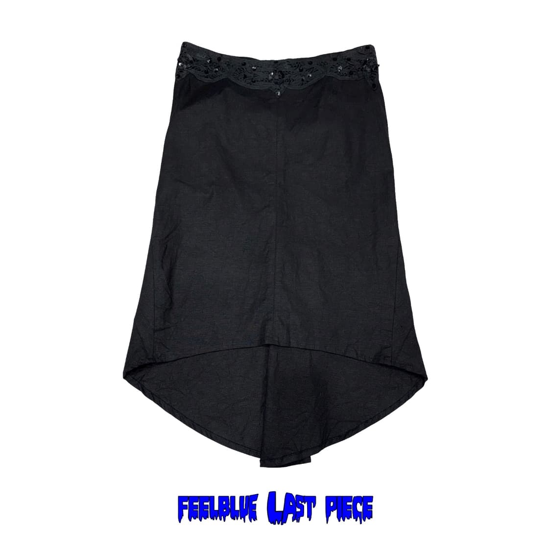 goth fairy Black Linen Midi Skirt 상품이미지2