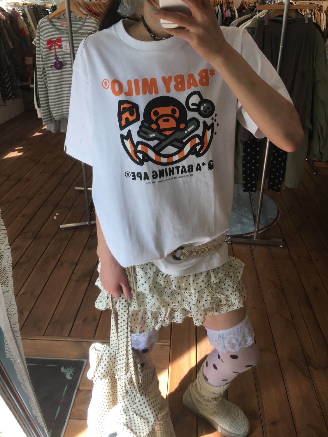 베이프 마일로 치즈 반팔 상품이미지2