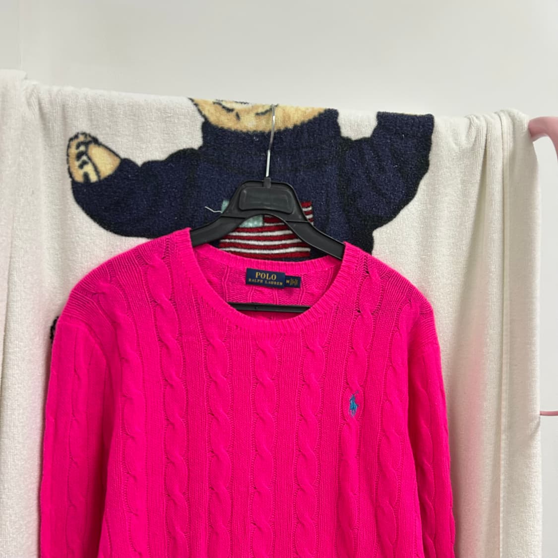 폴로 형광 핑크 니트[415] 상품이미지2