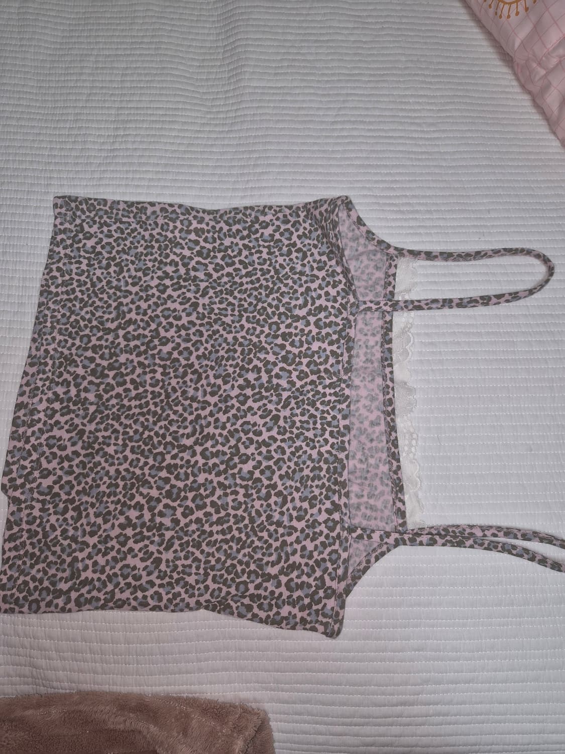 익스파이어드걸 레오파드 호피 레이스 탱크 핑크 나시 슬리브리스 상품이미지4