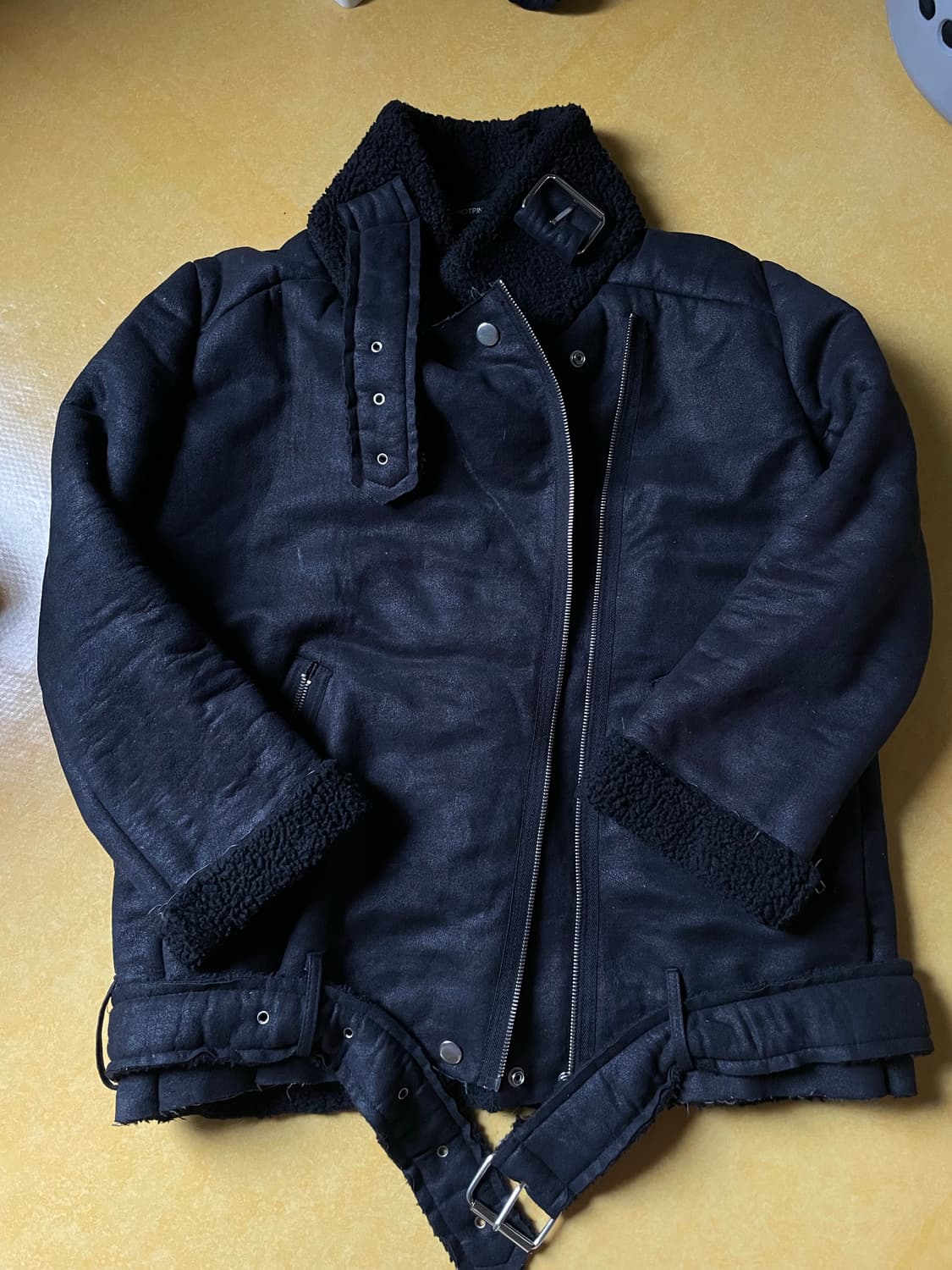 블랙 무스탕 자켓 상품이미지3